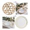 24 Pack Gold Geometric Charger and Dinner Plates Elegant Wedding Party Supplies